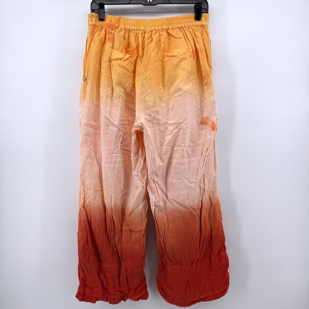 Scotch & Soda Maison Scotch Womens Medium Yellow Rust Ombre Wide Leg Beach Pants - Picture 3 of 8